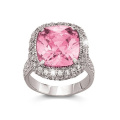 CZ Zirkonia Silber Rosa und Weiß Cocktail Ring Schmuck